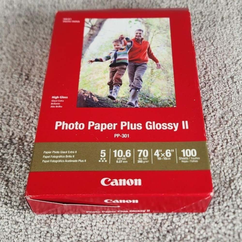 Canon‎ Photo Paper Plus Glossy II PP301 4x6 inch 100 Sheets Glossy Photo Paper